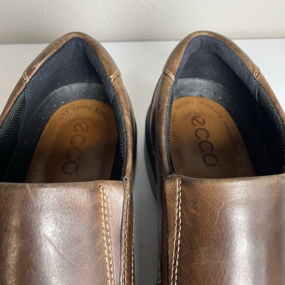 ECCO Men\'s Helsinki Bike Toe Slip-On Brown Leather Loafers Shoes Sz 12 EU 46 main image 8